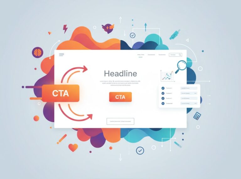 Psychology of decisions guiding a clear landing page with one primary CTA