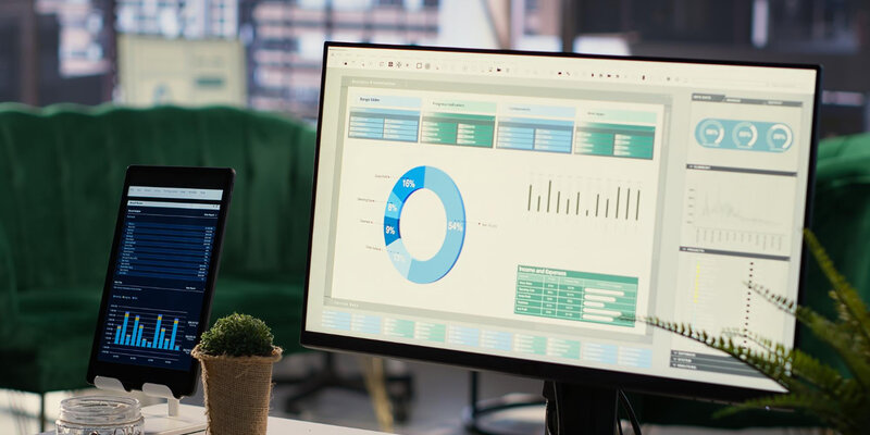 First-party data analytics dashboard across monitor and tablet devices
